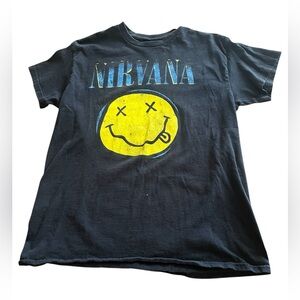 NIRVANA Black and Yellow Tee Medium